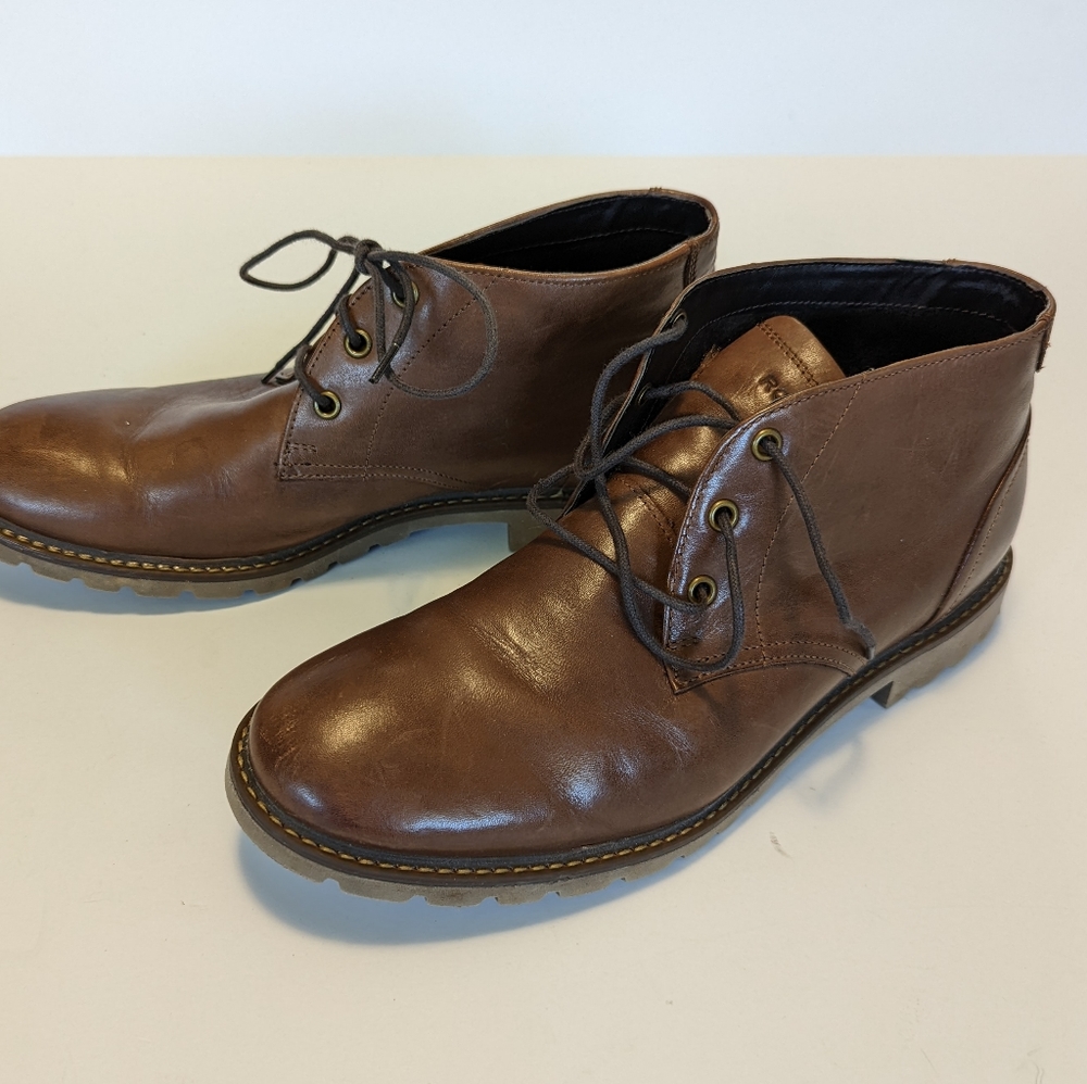 Rockport Brown Leather Chukka Boots Mens Casual Comfort Lug Sole Comfort Classic